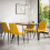 MORE4HOMES (Mustard) Haydon Extending Oak Effect Dining Table Set w 4-6 Nova Velvet Chairs 2