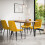 MORE4HOMES (Mustard) Haydon Extending Oak Effect Dining Table Set w 4-6 Nova Velvet Chairs 1