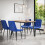 MORE4HOMES (Blue) Haydon Extending Oak Effect Dining Table Set w 4-6 Nova Velvet Chairs 2