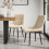 MORE4HOMES (Beige) Haydon Extending Marble Effect Dining Table Set w 4-6 Nova Velvet Chairs 5