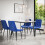 MORE4HOMES (Blue) Haydon Extending Marble Effect Dining Table Set w 4-6 Nova Velvet Chairs 2