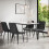 MORE4HOMES (Black) Haydon Extending Marble Effect Dining Table Set w 4-6 Nova Velvet Chairs 2