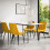 MORE4HOMES (Mustard) Haydon Extending Marble Effect Dining Table Set w 4-6 Nova Velvet Chairs 1