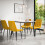 MORE4HOMES (Mustard) Haydon Extending Marble Effect Dining Table Set w 4-6 Nova Velvet Chairs 2