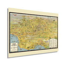 HISTORIX Vintage 1932 kaart van Los Angeles Californi?- 18x24 Inch Vintage Los Angeles kaart - oude Los Angeles kunst aan de muur - historische Los A