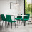 MORE4HOMES (Green) Haydon Extending Marble Effect Dining Table Set w 4-6 Nova Velvet Chairs 1