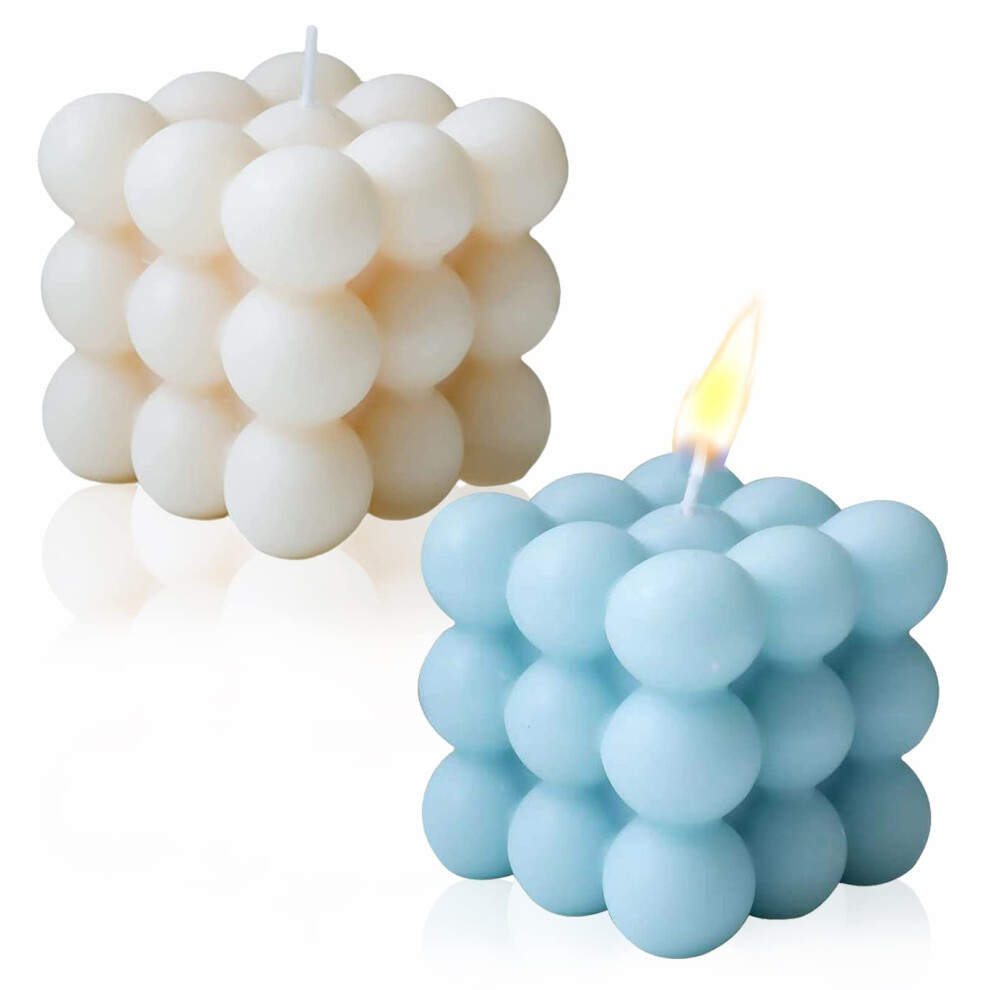 Lot De 2 Bougies à Bulles En Cire De Soja Pour La Saint-Valentin, Les Anniversaires, Les Photos, La DéCoration IntéRieure, Les Bougies ParfuméEs-image