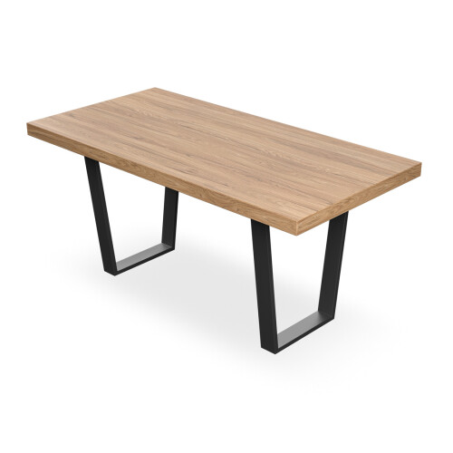 MORE4HOMES (Oak Effect) Aria 4-6 Seater Dining Table w Black Legs 1