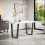MORE4HOMES (White Marble Effect) Aria 4-6 Seater Dining Table w Black Legs 1