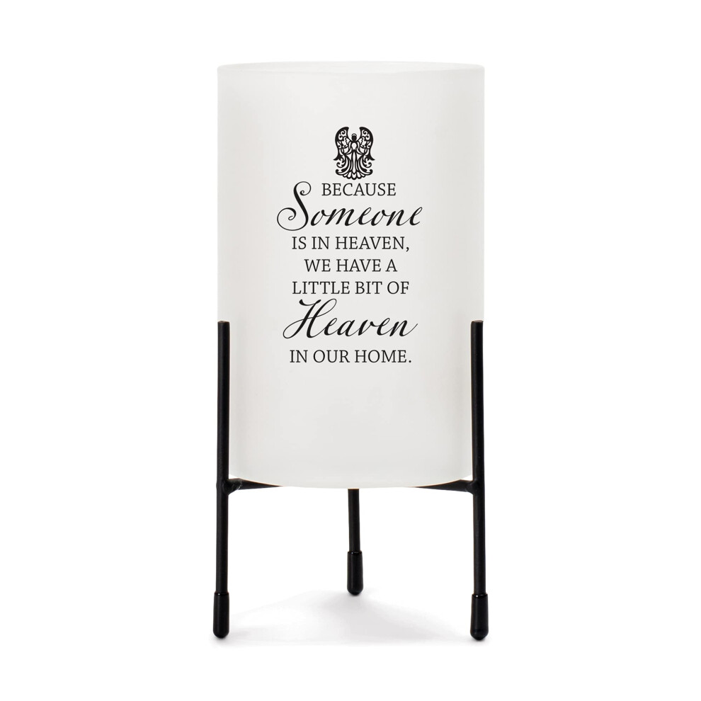 Elanze Designs Bougeoir Classique En Verre Blanc 8 X 4 Pour Bougie Ouragan Someone Is In Heaven-image