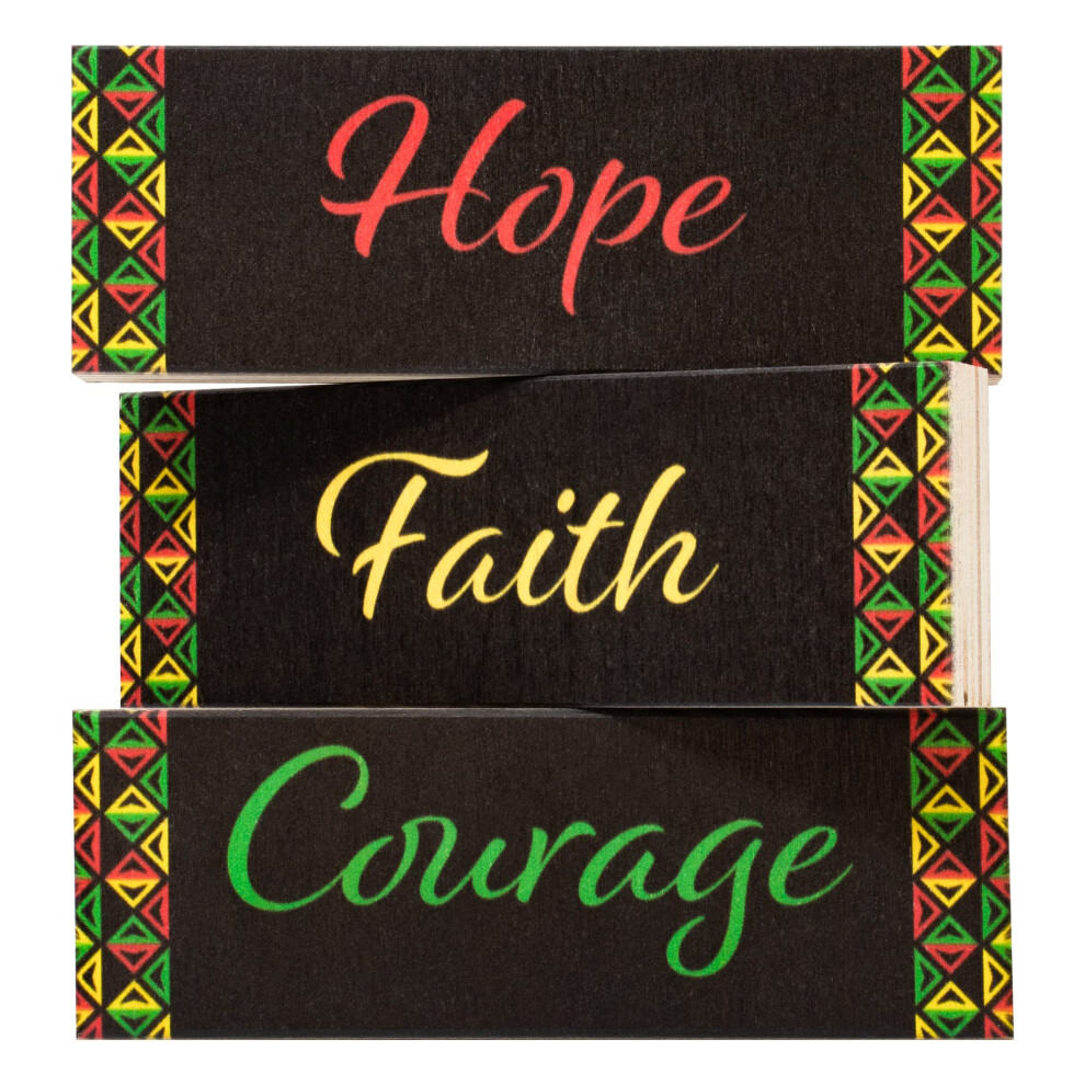 Black History Month Und African American Heritage Hope Faith Courage Inspirierendes Dekor 3-Teiliges Holzblock-Set Black History Geschenke-image