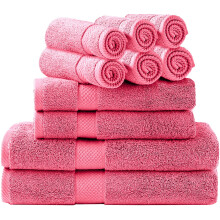 Simpli-Magic badhanddoekenset 2 badhanddoeken 2 handdoeken en 6 washandjes (set van 10 stuks) ringgesponnen katoen zeer absorberende handdoeken voor