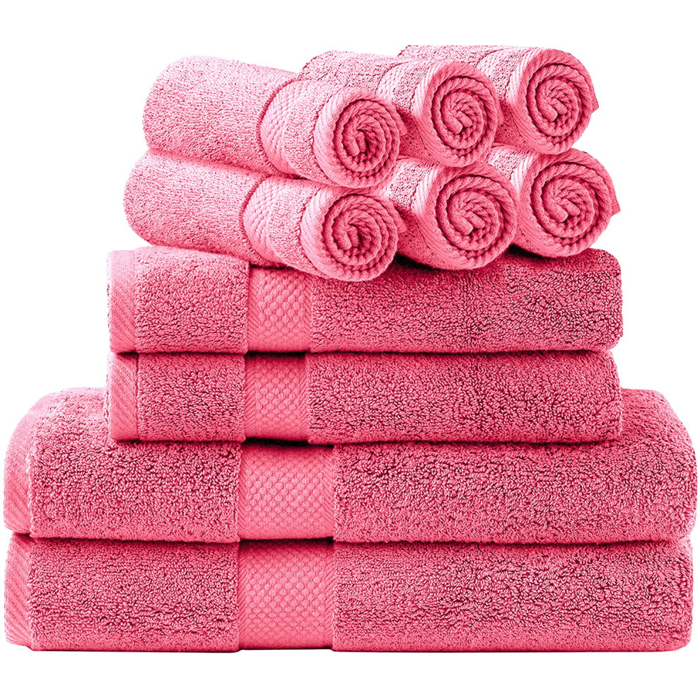 Ensemble de serviettes de bain Simpli-Magic (2 serviettes de bain, 2 essuie-mains et 6 débarbouillettes, 10 pièces) en coton filé à l'anneau, trè