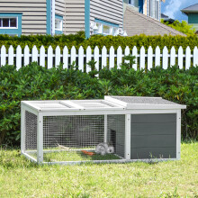 PawHut Rabbit Hutch Animal Cage Pet Run Cover, with Water-resistant Asphalt Roof