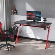 HOMCOM Gaming Desk with Gamepad Holder Cup Holder Headphone Hook 142cm