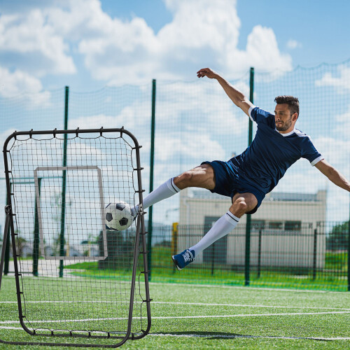 Homcom HOMCOM Foldable Football Rebounder Net Adjustable Angles with Target Zone, Black