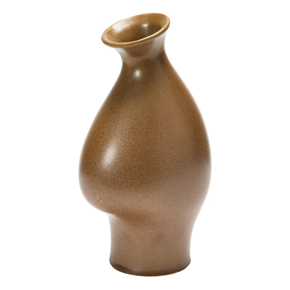 Vase en gr   s Bloomingville de forme organique,    mail r   actif mouchet   , 15,2 cm (L) x 10,2 cm (l) x 25,4 cm (H), marron