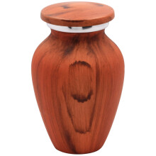 Cederhoutafwerking Aandenken Crematie-urn voor as - Aluminium urn met geschilderde cederhoutafwerking - 3 kubieke inch capaciteit [2,5 eetlepels crem