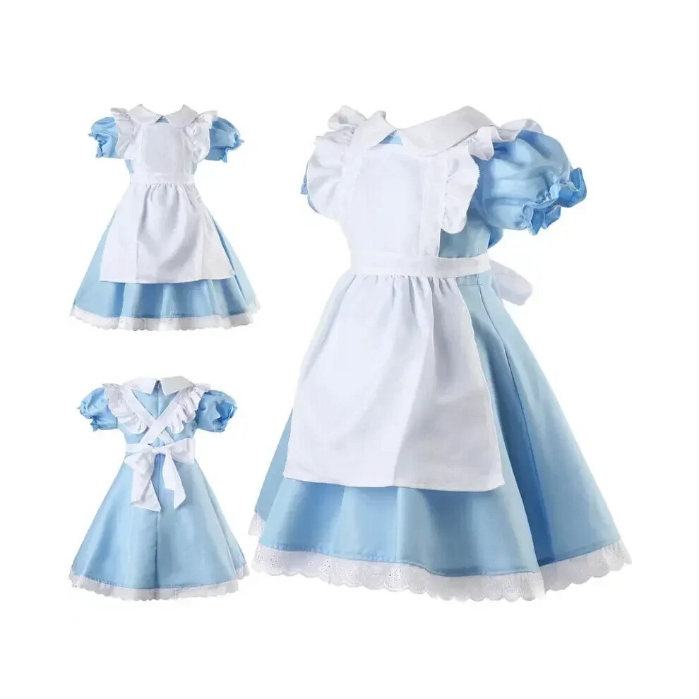 (XL) 2025 New New Alice In Wonderland KIDS Girls Storybook Fairy Tale Book Week Fancy Dress Maid Lolita Costume Cosplay Outfits