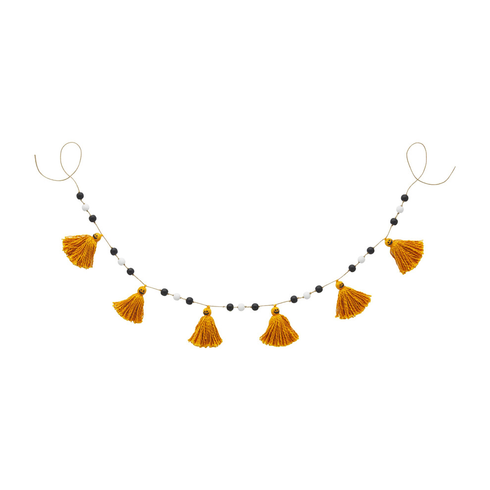 ??Ta ?E ??Sp? Mud Pie Halloween Tassel Garland Pumpkin