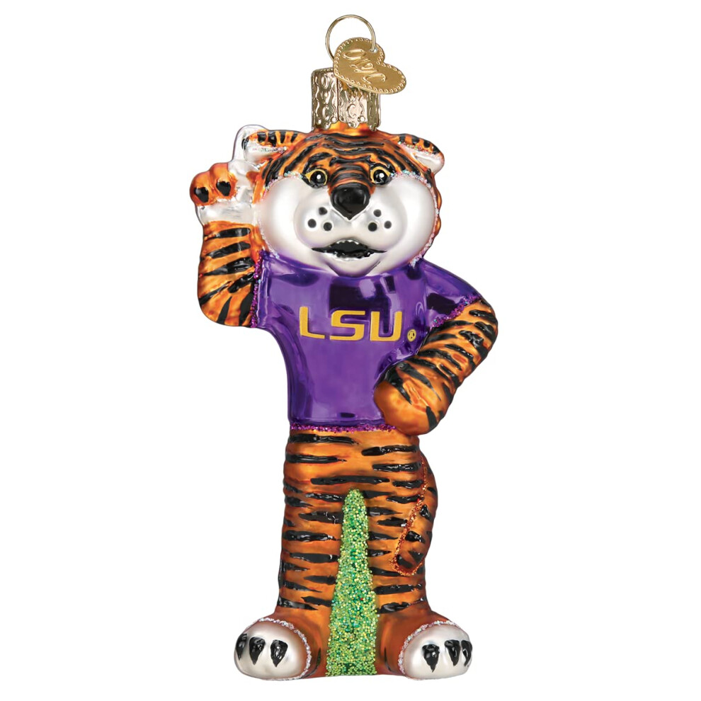 Old World Christmas Lsu Mike Der Tiger, Geblasenes Glasornament F R Den Weihnachtsbaum-image