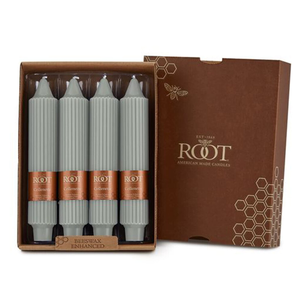 Root Candles 4Er-Pack Unparf Mierte Dinnerkerzen, Tropffreies, Mit Bienenwachs Verst Rktes Timberline Collenette-Kerzenset In Box, 17,8 Cm, Salbe-image