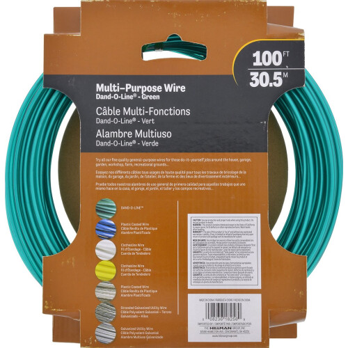 Hillman 122100 100-Feet Green Vinyl Jacketed Multi-Purpose Wire 2