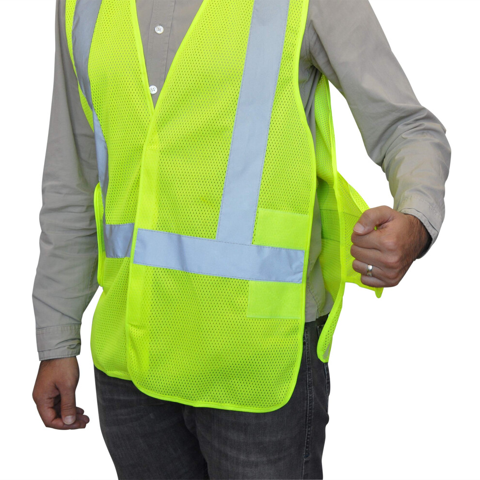 Nyortho High Visibility Safety Vest - Ansi/Isea Class 2 - Neon Yellow -Reflective Pockets Men- Hivisible Working - Reflector Maximum - Durable Yellow 811677010083