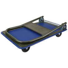 Olympia Tools Faltbarer Schubkarrenwagen - Hochleistungs-Plattformwagen mit 360-Grad-Lenkr   dern, 136 kg Tragkraft - Schwarz
