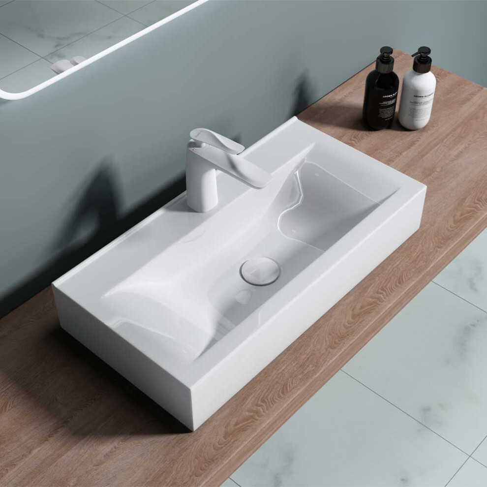 Durovin Ceramic Wall Hung Or Counter Top Basin - 600 X 310Mm (Wxd) 5060724234445