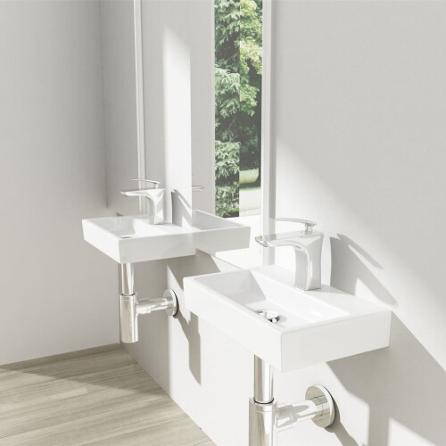Durovin Compact Ceramic Wall Hung Sink - Cloakroom Hand Washing Basin 2