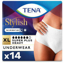 Mutandine per incontinenza TENA Super Plus da donna, assorbenza elevata, taglia X-Large, 1 confezione da 14 pezzi