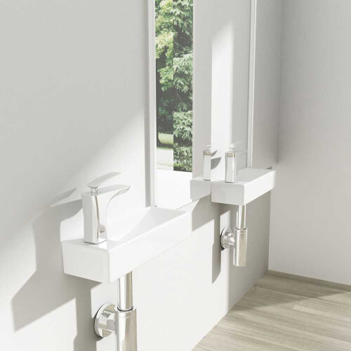 Durovin Wall Hung Mount Mini Ceramic Cloakroom Washing Basin 2