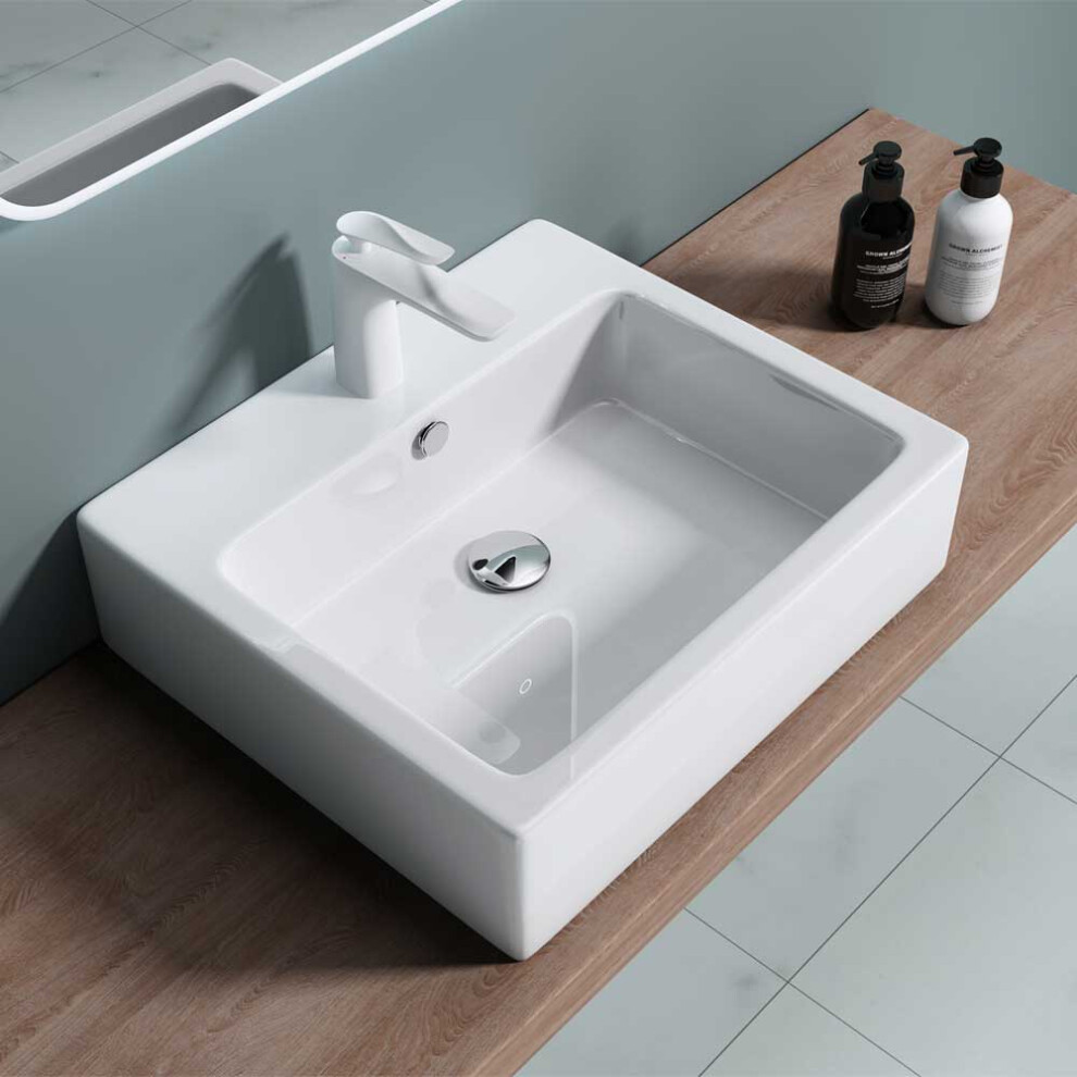 Durovin Ceramic Wall Hung Or Counter Top Basin - 530 X 410Mm (Wxd) 5060724234476