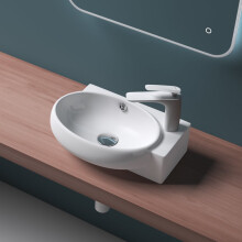 Durovin Ceramic Wall Hung or Counter Top Basin - 420 x 280 x 150mm
