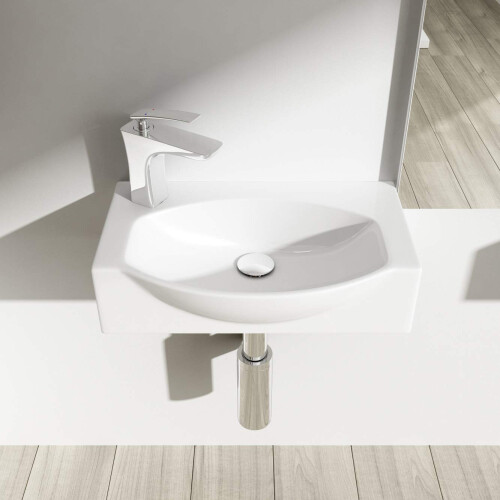 Durovin Compact Ceramic Sink - Wall Hung Mount Cloakroom Basin