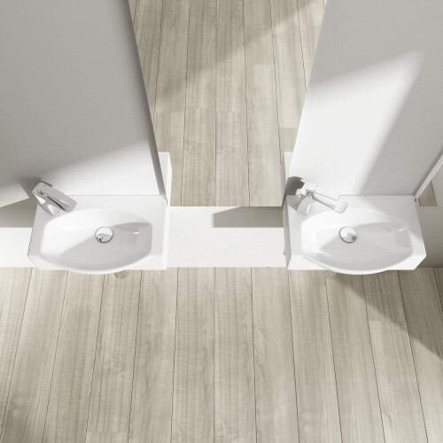 Durovin Compact Ceramic Sink - Wall Hung Mount Cloakroom Basin 2