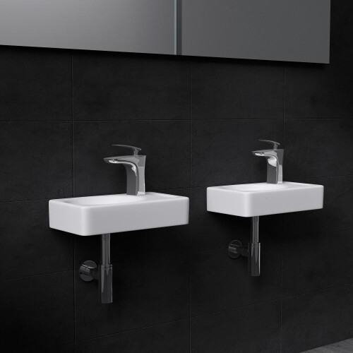 Durovin Compact Ceramic Wall Hung Sink Cloakroom Hand Washing Basin 2