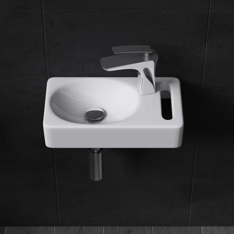 Durovin Compact Ceramic Wall Hung Sink Cloakroom Hand Washing Basin 7434936754752