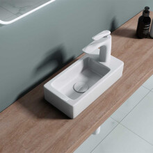 Wall Mounted/Countertop Cloakroom Basin - 370 x 180 x 90mm (WxDxH)