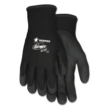 Memphis Glove N9690S Ninja Ice 15 Gauge Black Nylon Cold Weather Glove Acrylic Terry Inner HPT Palm and Fingertips Small 1 Pair
