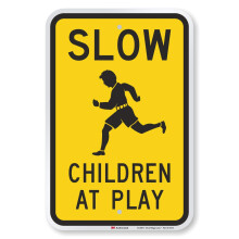 SmartSign """"Children At Play"""" Sign | 12"""" x 18"""" 3M Engineer Grade Reflective Aluminum