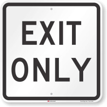 Schild Nur Ausgang von SmartSign | 18 x 18 Zoll, 3M, hochreflektierendes Aluminium