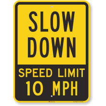 Bord """"Snel rijden - Snelheidslimiet 10 MPH"""" van SmartSign | 45,7 x 61,4 cm 3M reflecterend aluminium van hoge intensiteit