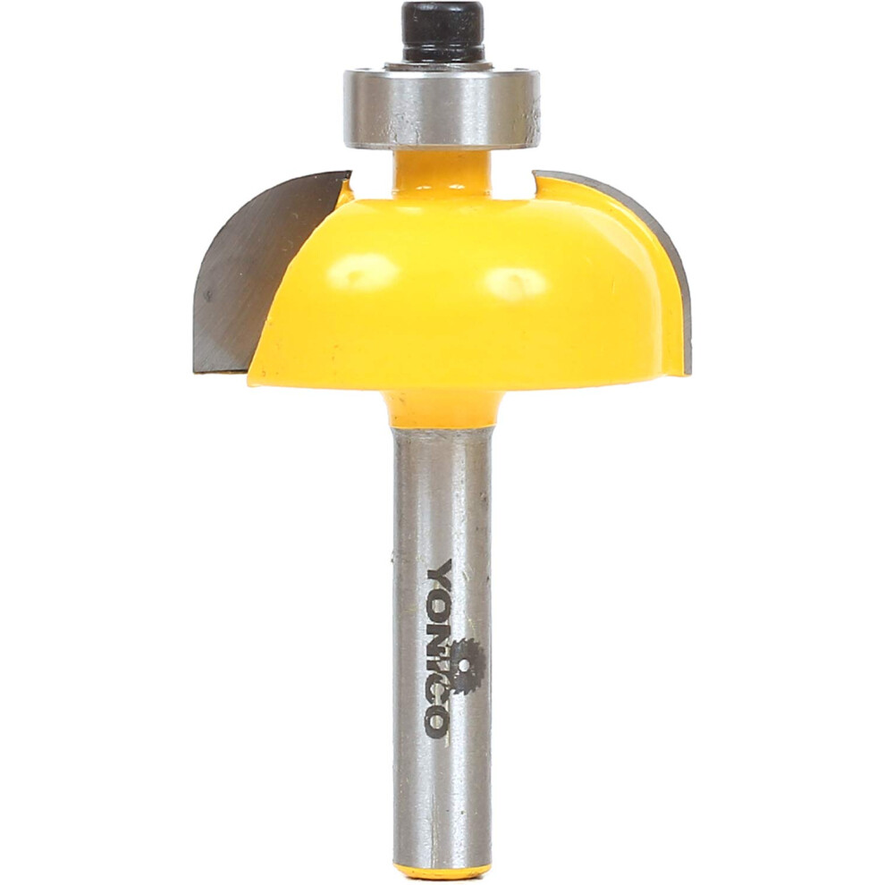 Yonico Router Bits Edge Forming Cove 3/8-Inch Radius 1/4-Inch Shank 13154Q 765573829082