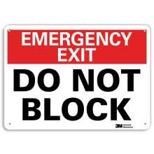 Schild Notausgang Nicht blockieren von SmartSign | 10 x 14 Zoll, 3M reflektierendes Aluminium