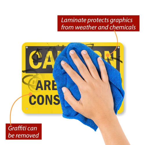 """"Caution - Area Under Construction"""" Sign by SmartSign | 7"""" x 10"""" 3M Reflective Aluminum 1