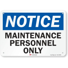 SmartSign """"BEM?RKNING - KUN VEDLIGEHOLDELSESPERSONALE"""" Skilt | 7"""" x 10"""" 3M reflekterende aluminium