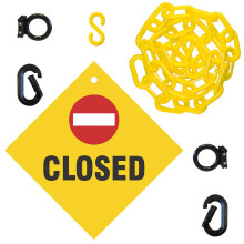Mr. Chain Gesloten bordset Bord en gele 2-inch ketting van 1,80 meter (7406CL)