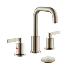 TimeArrow Brushed Nickel 2 Handle 8 Inch Widespread Bathroom Sink Faucet with Pop-Up Drain Bathroom Vanity Lavatory Faucet for Sink 3 Hole with Bras